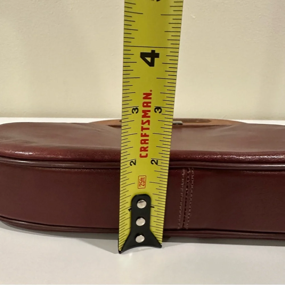Etienne Aigner Vintage Leather Wooden Elegant Red Clutch Handbag - Picture 10 of 11